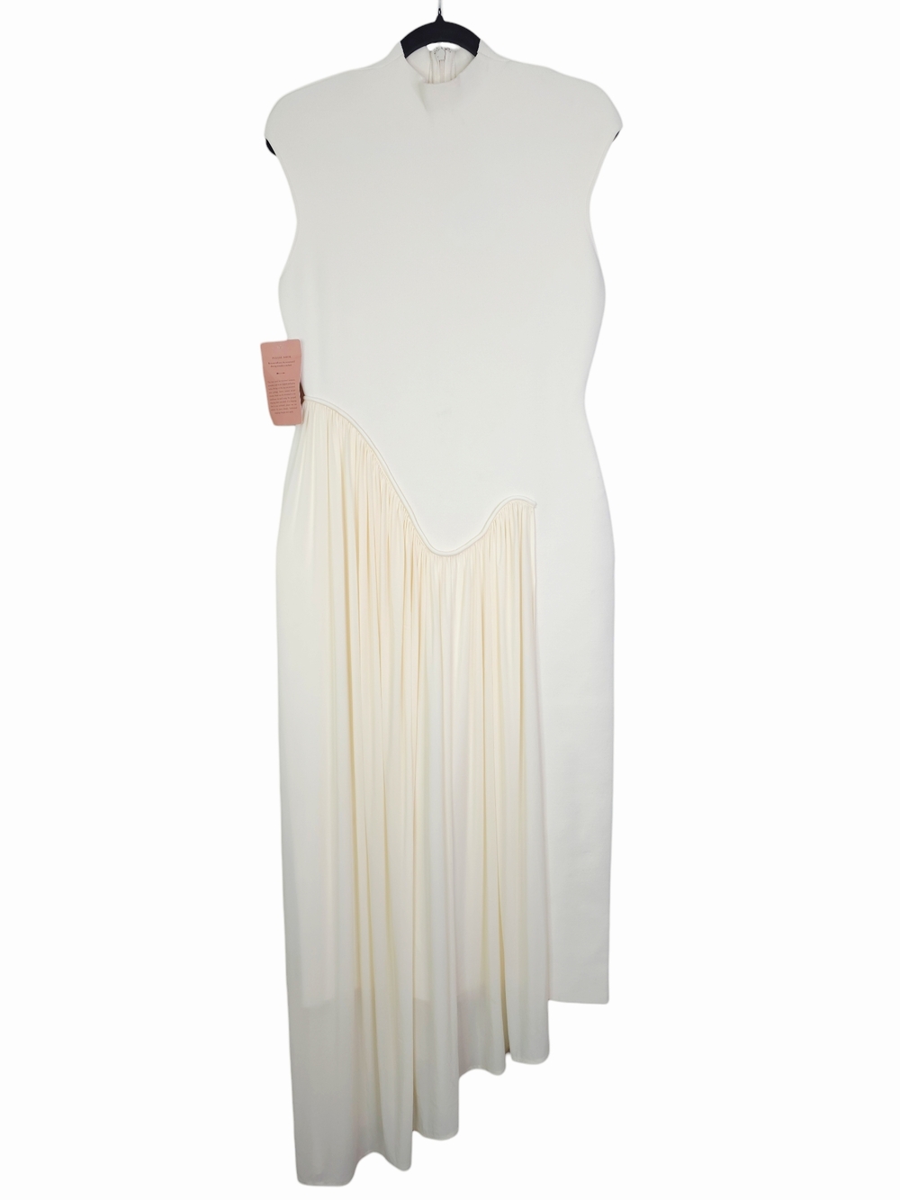 Et Ochs Francis Midi Dress Ivory White Asymmetric Knit Combo NWT Size M - Picture 3 of 15